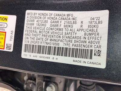 2022 Honda Civic Sedan EX