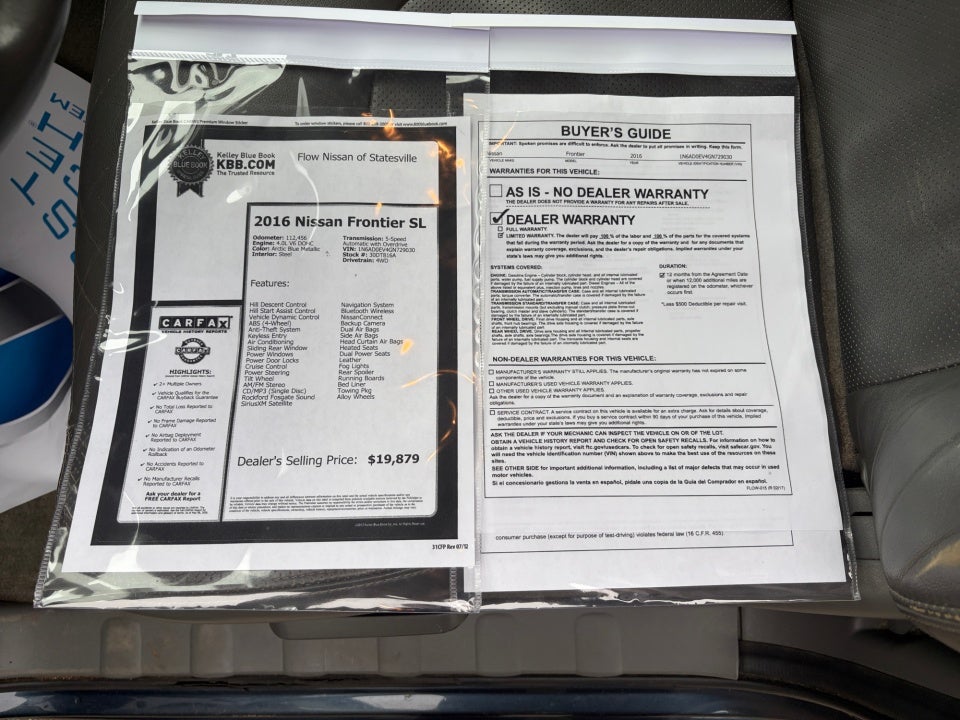 2016 Nissan Frontier SL