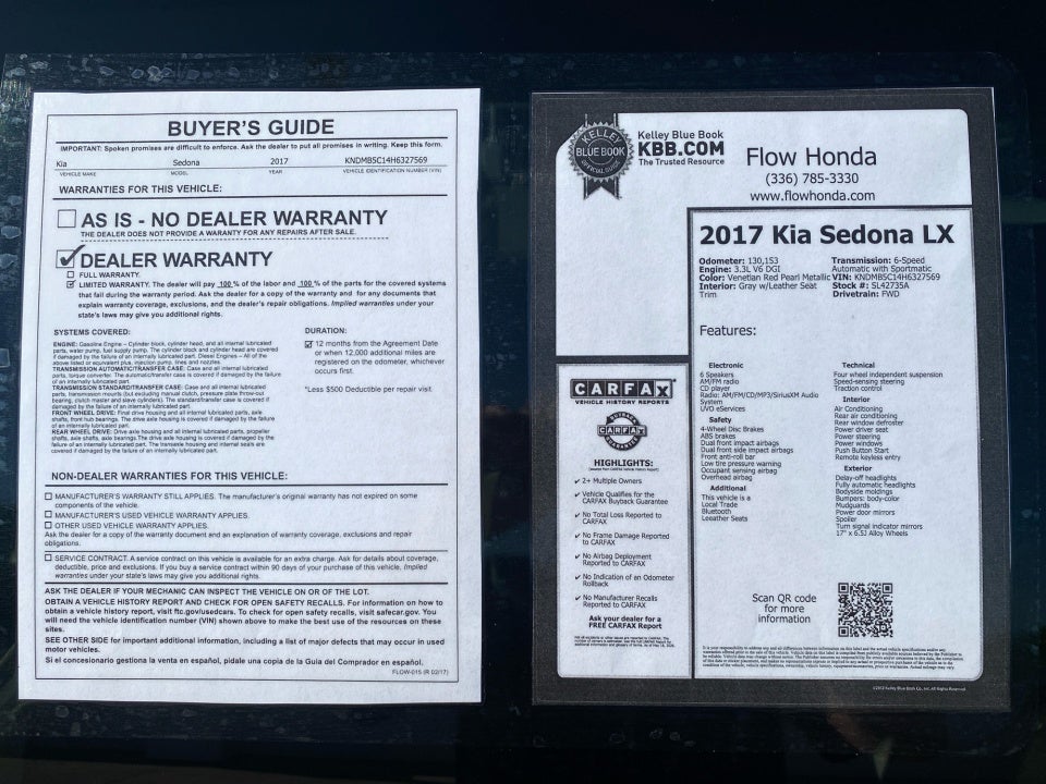 2017 Kia Sedona LX