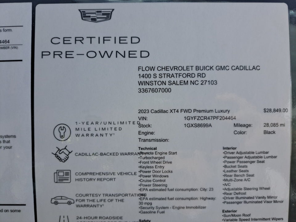 2023 Cadillac XT4 FWD Premium Luxury