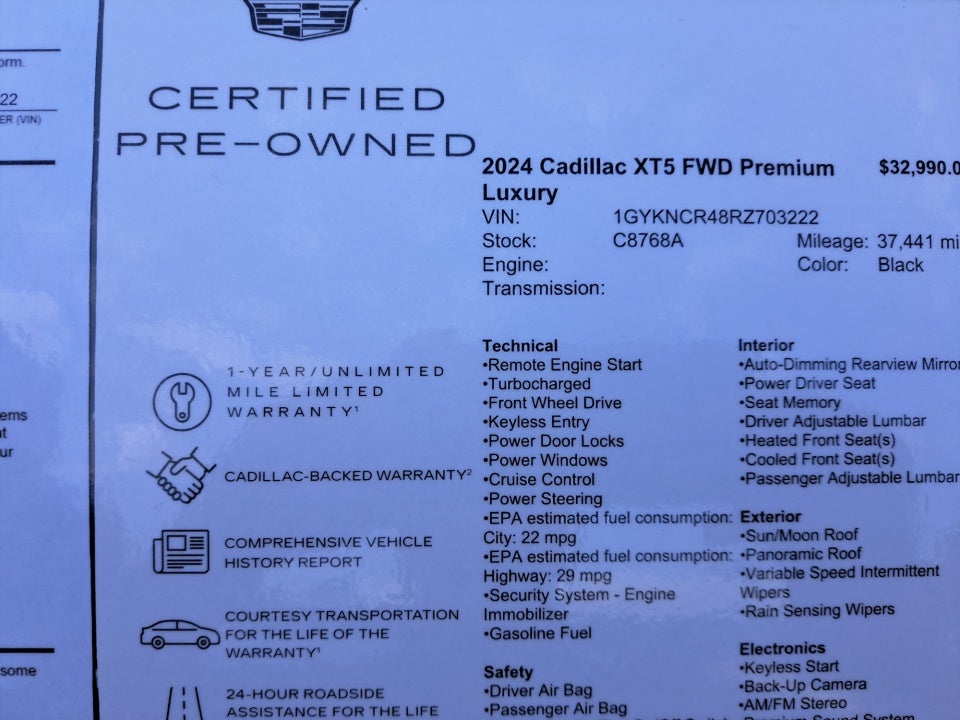 2024 Cadillac XT5 FWD Premium Luxury
