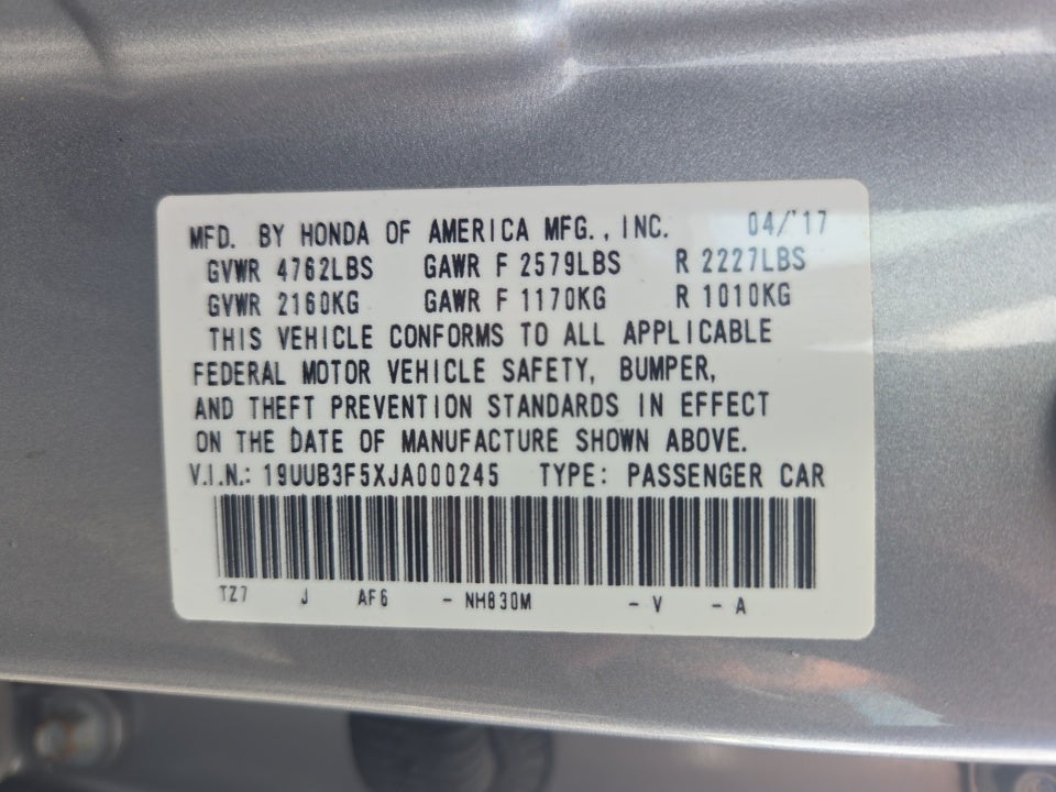 2018 Acura TLX Tech Pkg
