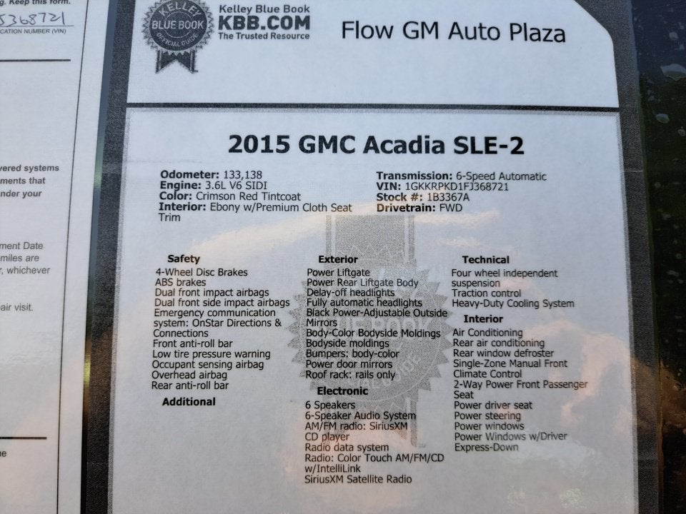 2015 GMC Acadia SLE