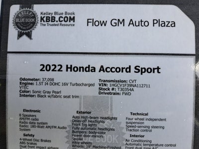2022 Honda Accord Sedan Sport