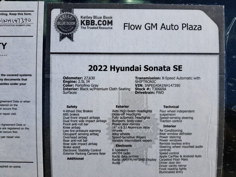 2022 Hyundai Sonata SE