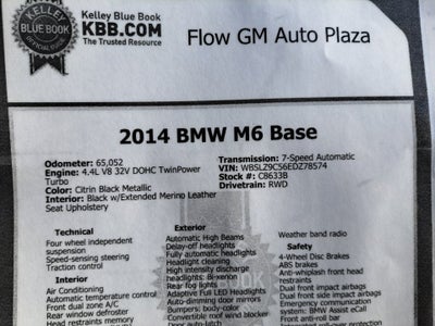 2014 BMW M6 NA